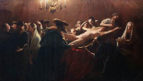 Jewish Ritual Murder by Hungarian painter, Munkácsy Mihály: Allegedly this taboo-breaking piece of art was a very secret work of Hungarian painter genius, Munkácsy Mihály, realized between 1882-1887, at the request of Russian tzar, Alexander III, and inspired by the world-famous Tiszaeszlár Affair (Hungary, 1882),