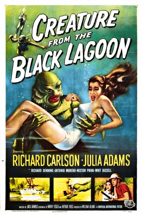 Notice in the old-time movie poster, the monster is the color of money (green) with blood-red lips and in his clutches is a White woman terrorized.
